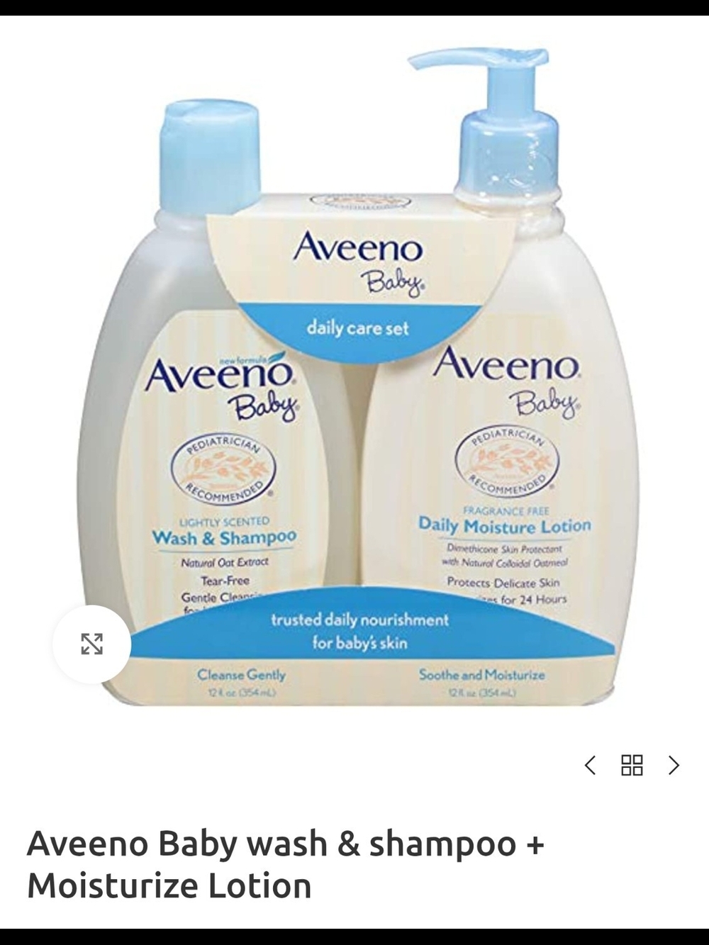 Aveeno Baby Daily Care Set - Light Blue & Cream Bottles